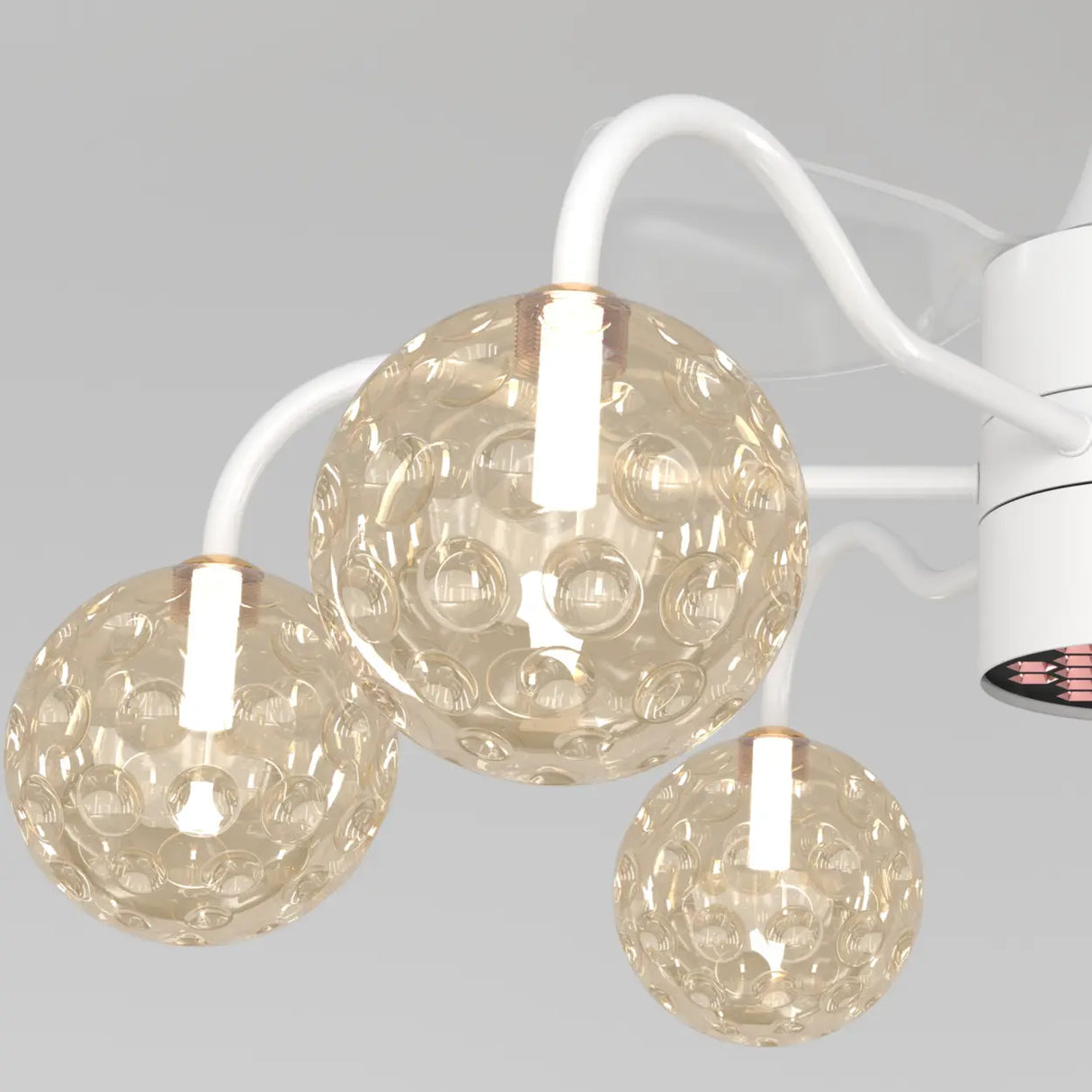 Modern Glass Globe Reversible Adjustable Ceiling Fan Light Image - 6