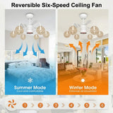 Modern Glass Globe Reversible Adjustable Ceiling Fan Light Image - 7