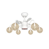 Modern Glass Globe Reversible Adjustable Ceiling Fan Light Image - 9