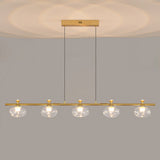 Modern Glass Pendant Light Fixture, 5-Light Dining Chandelier Image - 3
