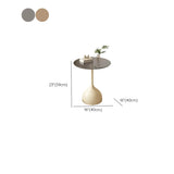 Modern Glass Tabletop Pedestal Base Circular Side Table #size