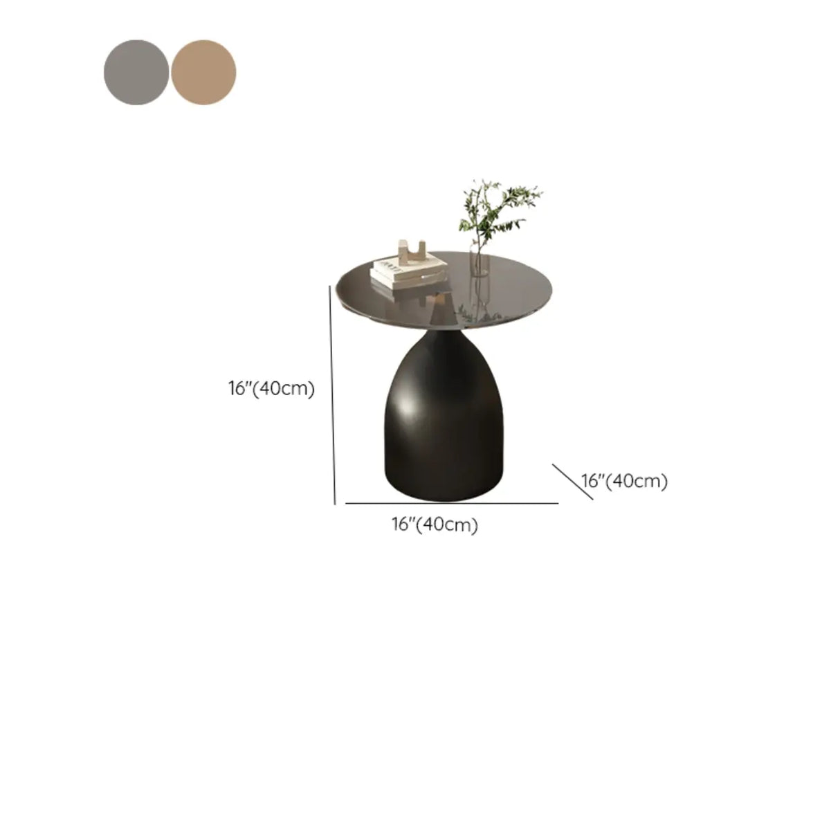 Modern Glass Tabletop Pedestal Base Circular Side Table Image - 17