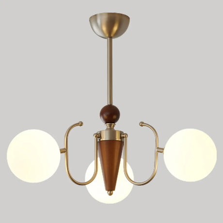 Modern Globe Chandelier, 10-Light Gold Ceiling Fixture Image - 2