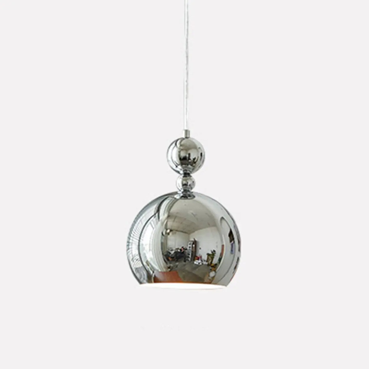 Modern Globe Chrome Pendant Light for Living Room Image - 3