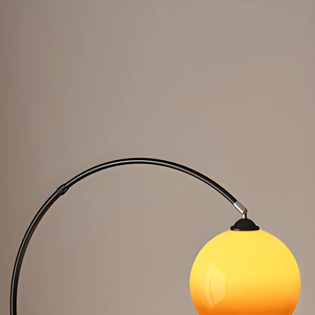 Modern Globe Glass Arc Floor Lamp with Side Table & USB Port Image - 10