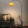 Modern Globe Glass Arc Floor Lamp with Side Table & USB Port Image - 9