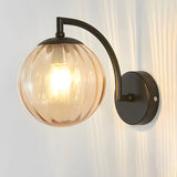 Modern Globe Glass Wall Light with Black Finish Image - 14