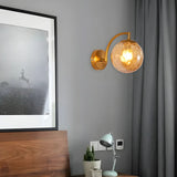 Modern Globe Glass Wall Light with Black Finish Image - 6