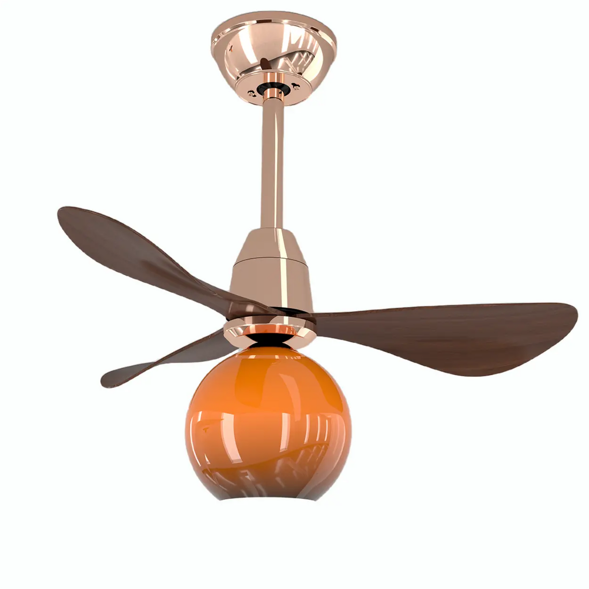 Modern Globe Orange 6-Speed Reversible Ceiling Fan with Light Image - 4