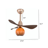 Modern Globe Orange 6-Speed Reversible Ceiling Fan with Light #size