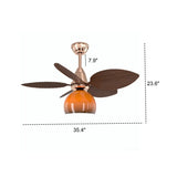 Modern Globe Orange 6-Speed Reversible Ceiling Fan with Light Image - 8