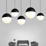 Modern Globe White Glass Metal Pendant Lights  Image - 1