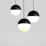 Modern Globe White Glass Metal Pendant Lights  Image - 6