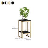 Modern Gold 2-Tier Display Square Metal Plant Stand #size