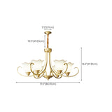 Modern Gold Bell Jar Frosted Glass Chandelier #size
