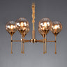 Modern Gold Clear Globe Glass Chandelier Adjustable Chain Image - 13
