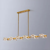 Modern Gold Crystal Linear Chandelier for Dining Room Image - 11