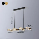 Modern Gold Crystal Linear Chandelier for Dining Room #size