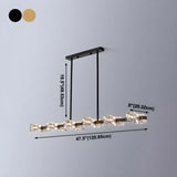 Modern Gold Crystal Linear Chandelier for Dining Room Image - 21