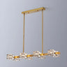 Modern Gold Crystal Linear Chandelier for Dining Room Image - 9