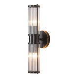 Modern Gold Cylinder Clear Glass LED Wall Sconce Image - 12