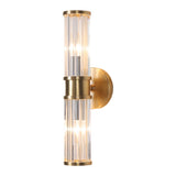 Modern Gold Cylinder Clear Glass LED Wall Sconce Image - 14