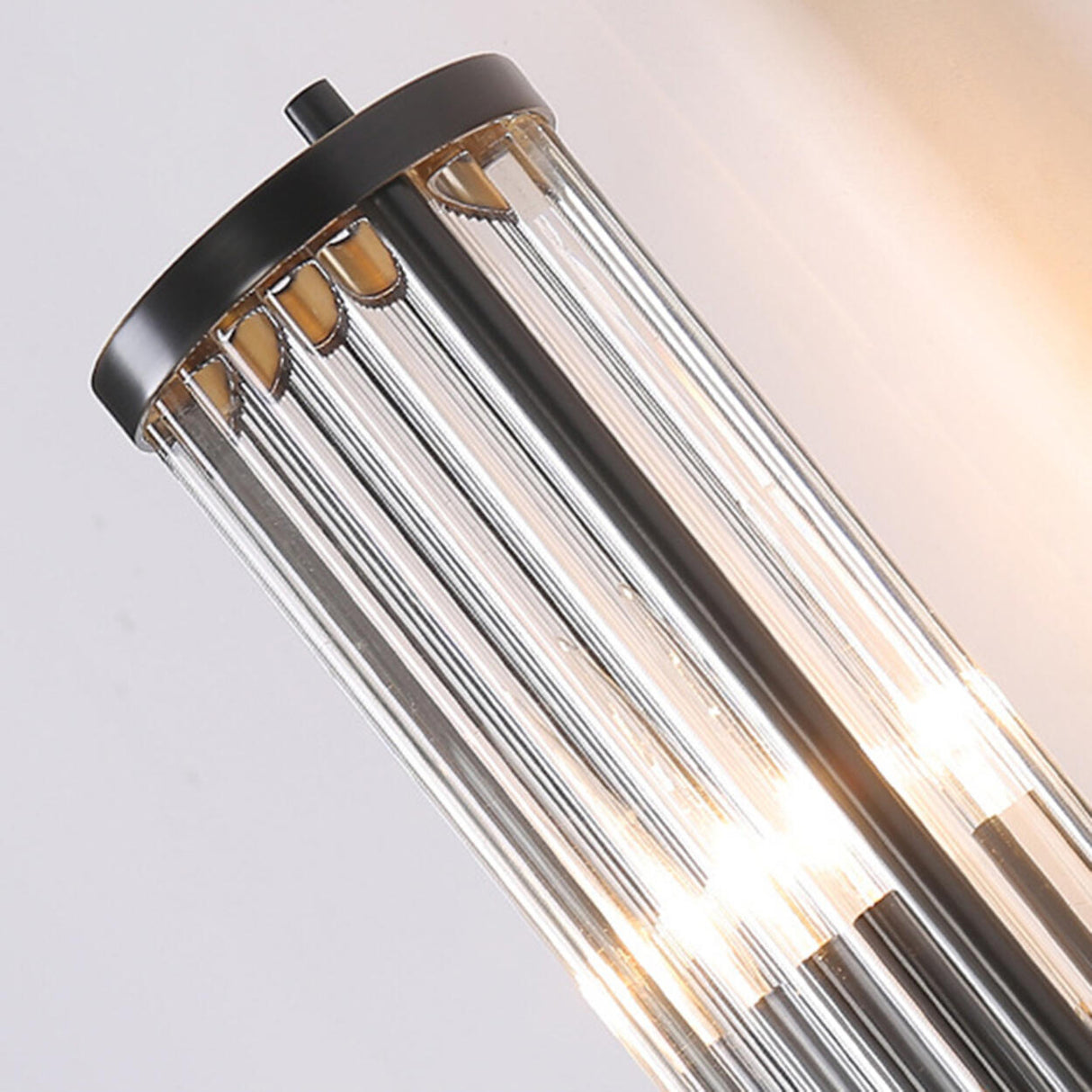 Modern Gold Cylinder Clear Glass LED Wall Sconce Image - 16