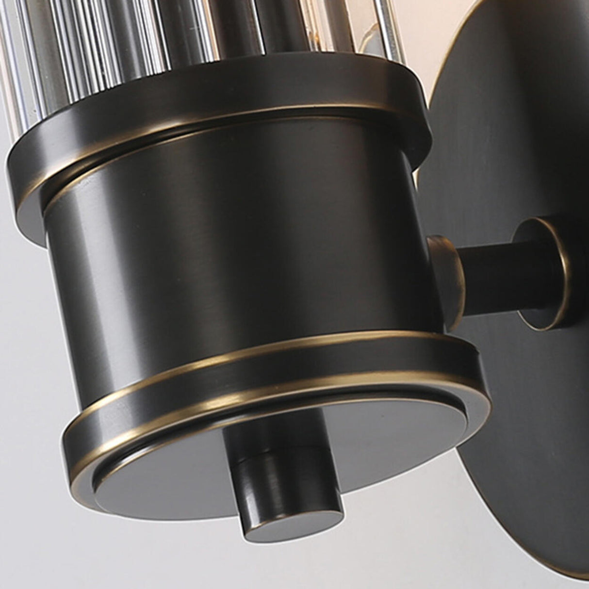 Modern Gold Cylinder Clear Glass LED Wall Sconce Image - 17
