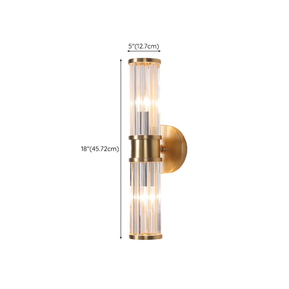 Modern Gold Cylinder Clear Glass LED Wall Sconce Image - 22