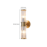 Modern Gold Cylinder Clear Glass LED Wall Sconce Image - 22