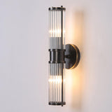 Modern Gold Cylinder Clear Glass LED Wall Sconce Image - 5