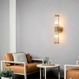 Modern Gold Cylinder Clear Glass LED Wall Sconce Image - 7