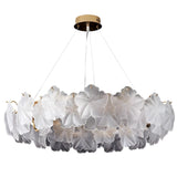 Modern Gold Flower Glass Petals Pendant Chandelier  Image - 8