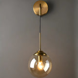 Modern Gold Globe Transparent Glass Vanity Light Image - 6