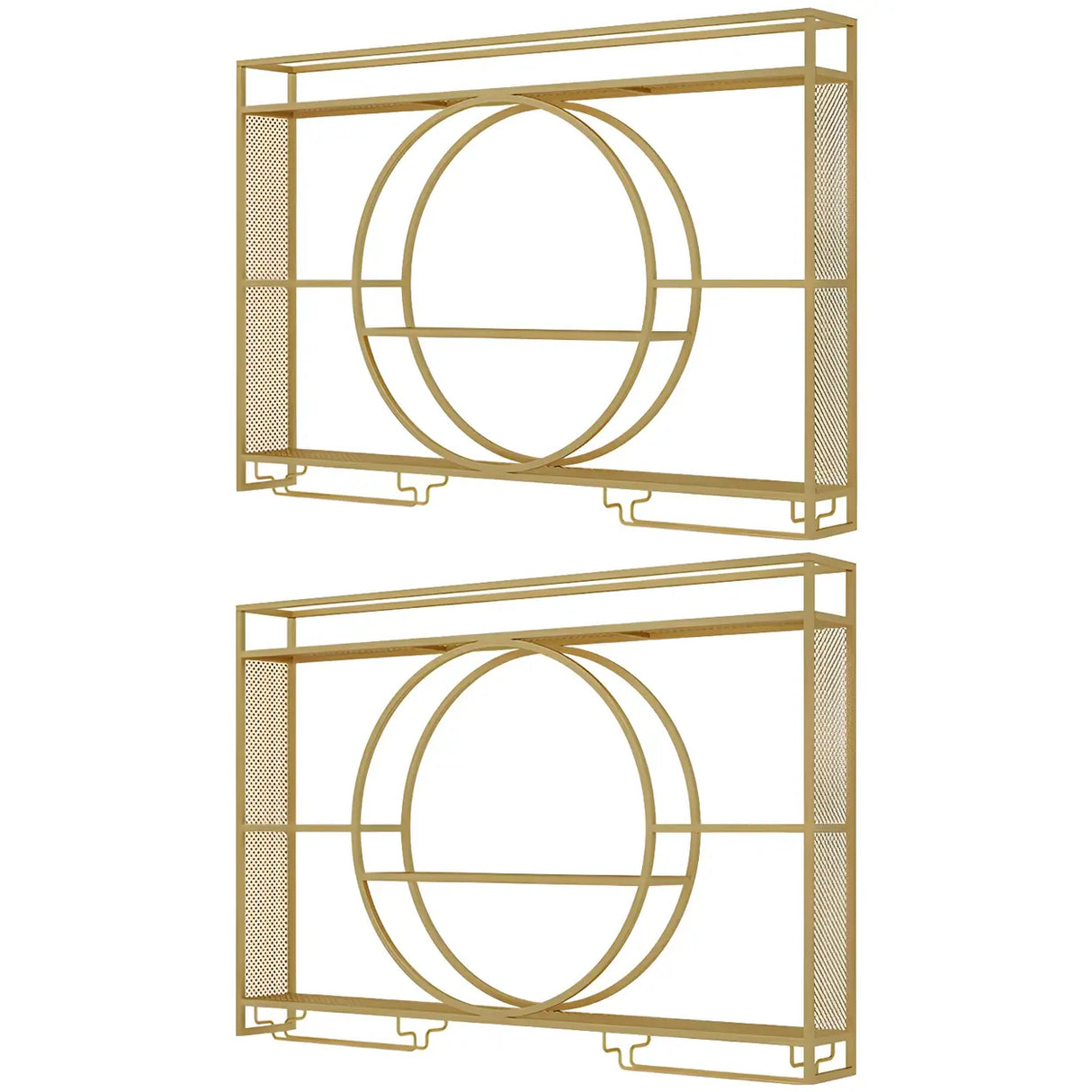 Modern Gold Heart Floating Wall Mounted Wine Rack Image - 14