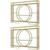 Modern Gold Heart Floating Wall Mounted Wine Rack Image - 14