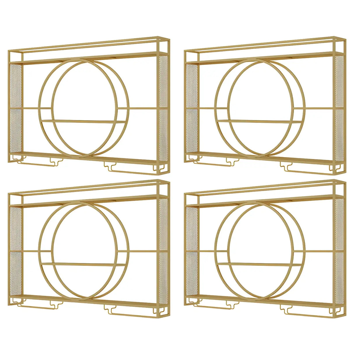 Modern Gold Heart Floating Wall Mounted Wine Rack Image - 15