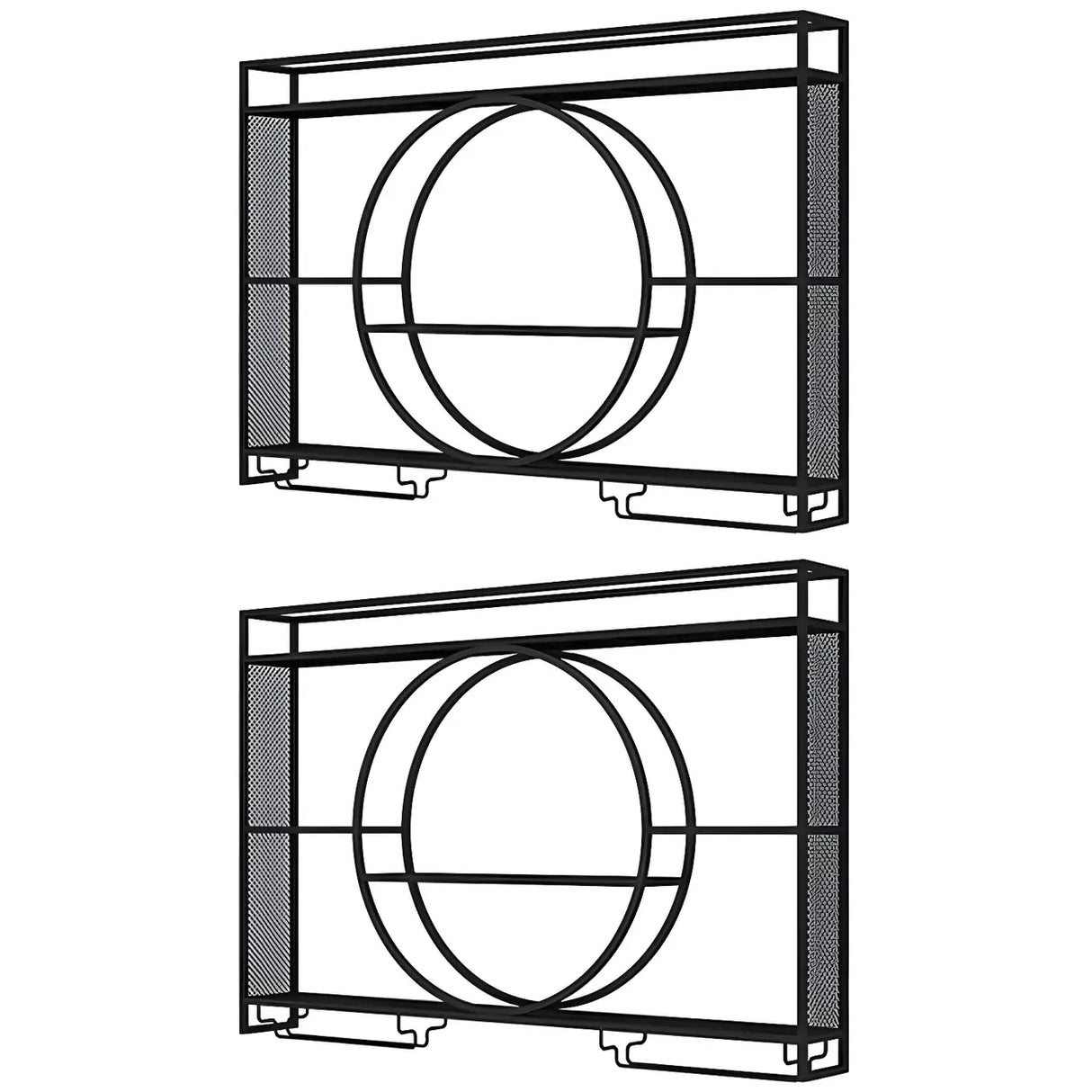 Modern Gold Heart Floating Wall Mounted Wine Rack Image - 17