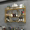 Modern Gold Heart Floating Wall Mounted Wine Rack Image - 1