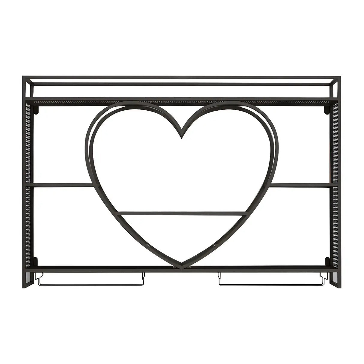 Modern Gold Heart Floating Wall Mounted Wine Rack Image - 22