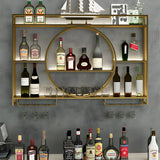 Modern Gold Heart Floating Wall Mounted Wine Rack Image - 23