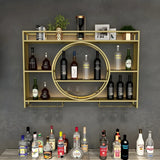 Modern Gold Heart Floating Wall Mounted Wine Rack Image - 24