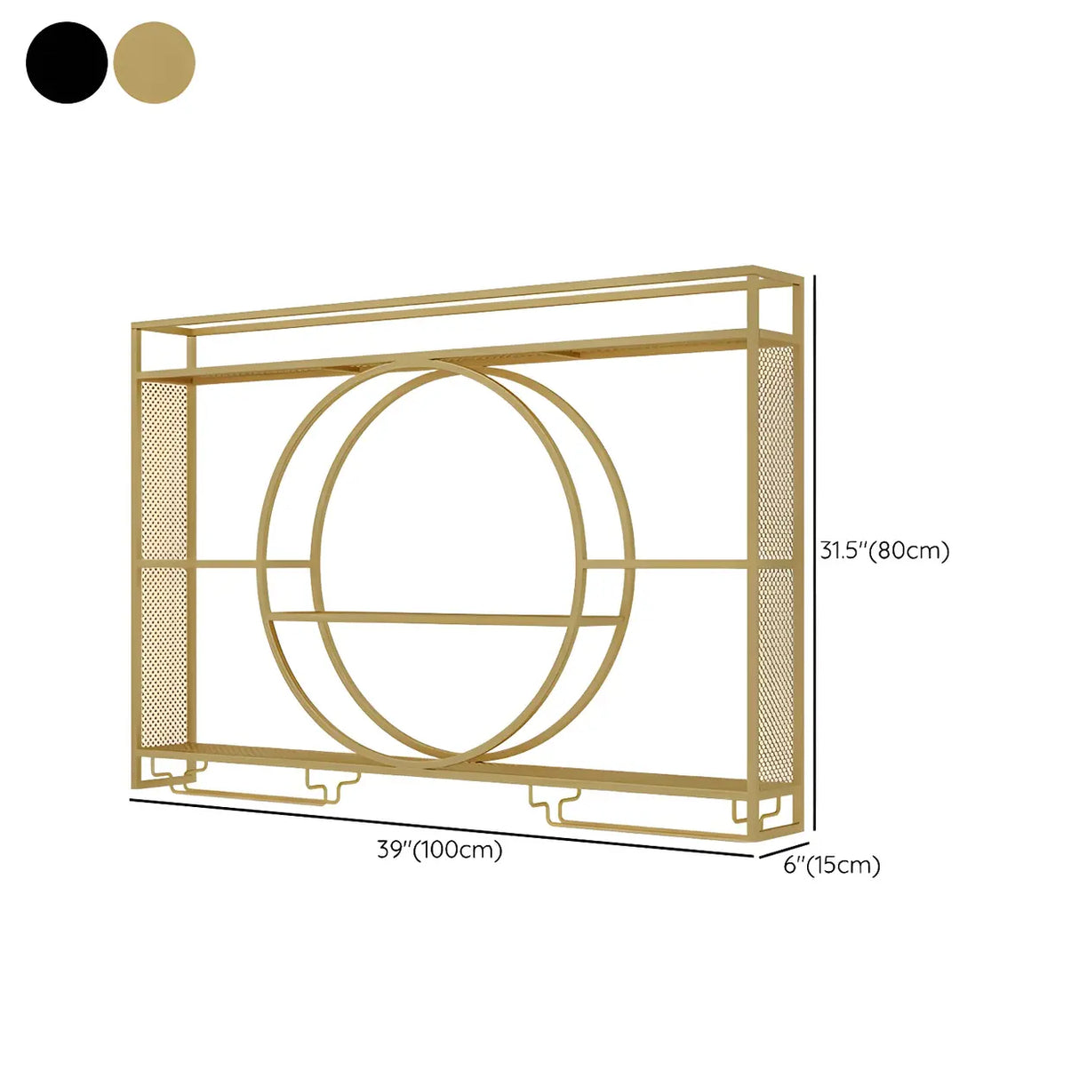 Modern Gold Heart Floating Wall Mounted Wine Rack 