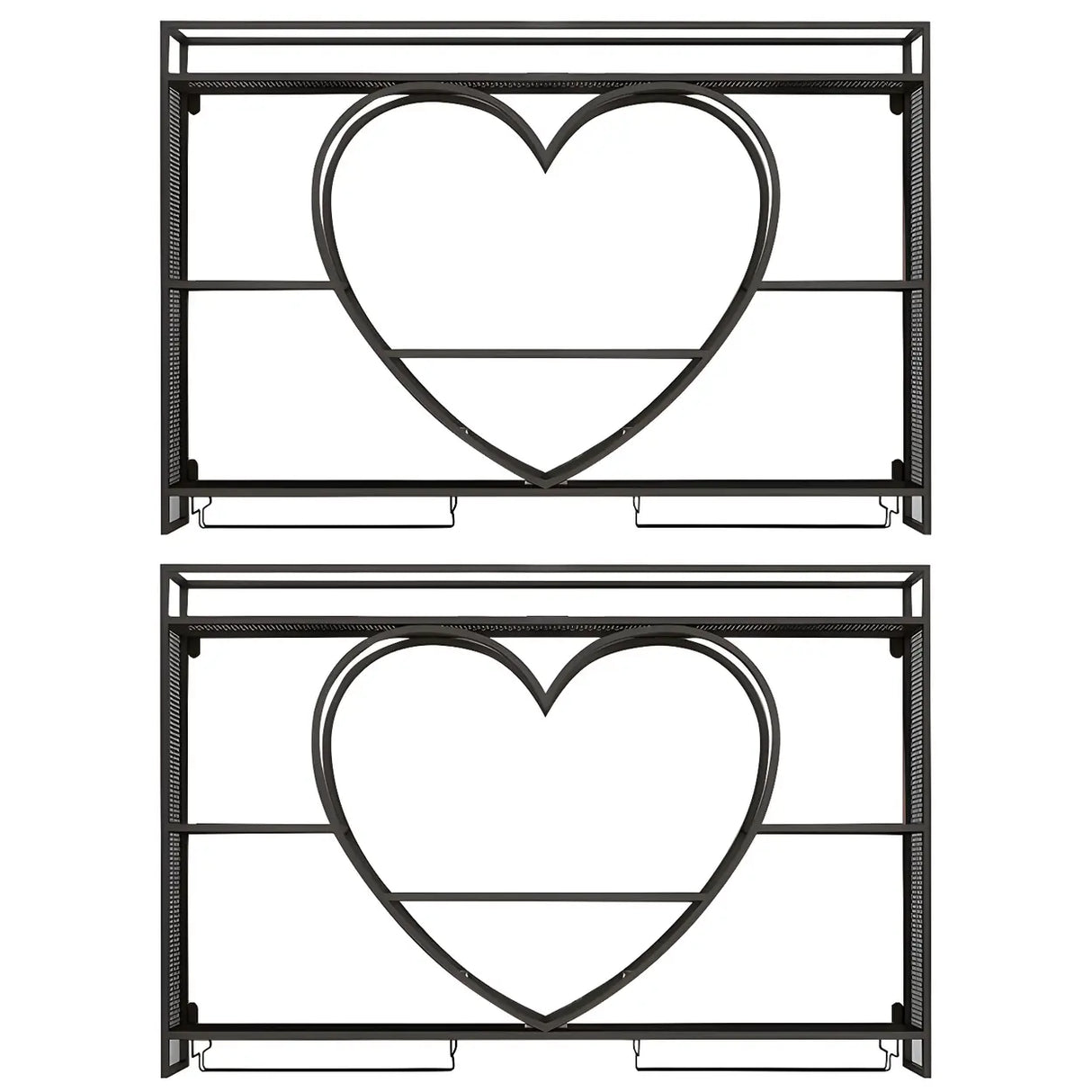 Modern Gold Heart Floating Wall Mounted Wine Rack Image - 9