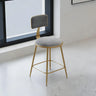 Modern Gold Low Back Upholstery Dining Chair with Footrest Image - 1