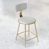 Modern Gold Low Back Upholstery Dining Chair with Footrest Image - 2