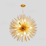 Modern Gold Sputnik Adjustable Height Chandelier  Image - 12