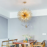 Modern Gold Sputnik Adjustable Height Chandelier  Image - 3