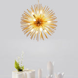 Modern Gold Sputnik Adjustable Height Chandelier  Image - 4