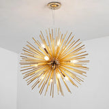 Modern Gold Sputnik Adjustable Height Chandelier  Image - 5